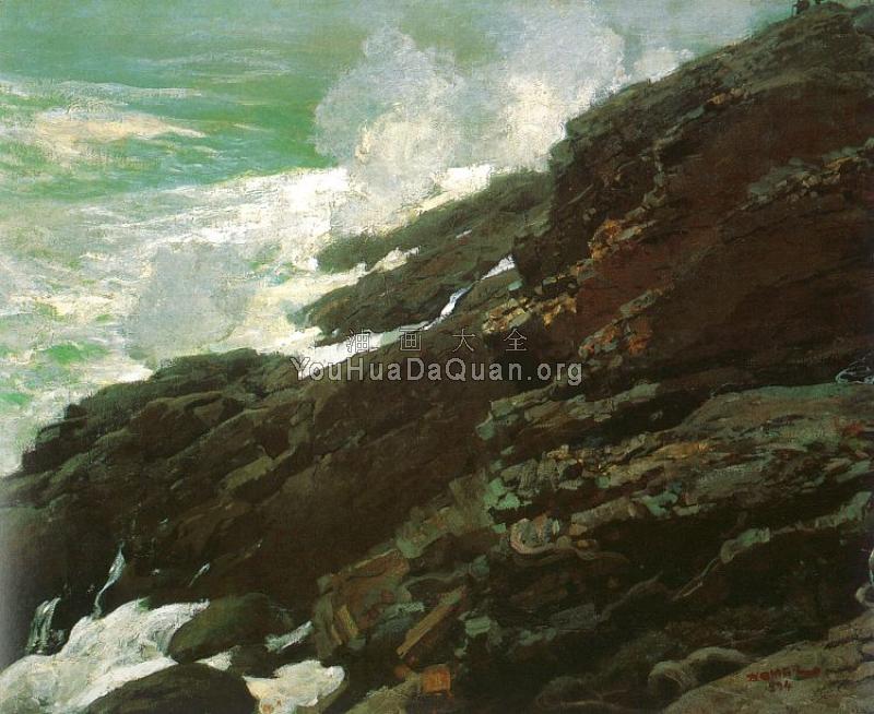 High Cliff, Coast of Maine - 温斯洛·荷默